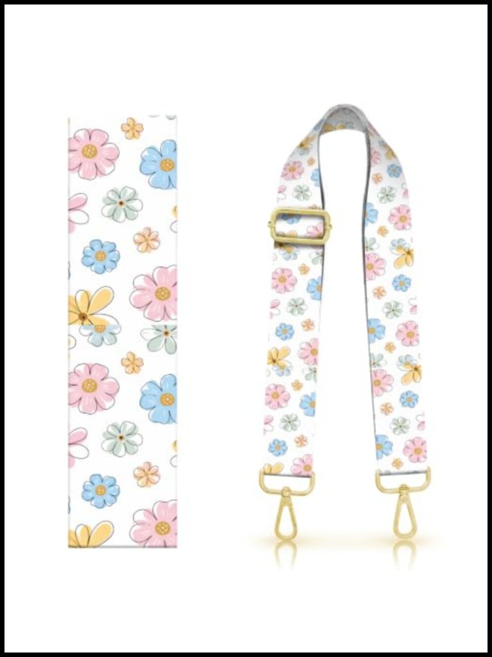 1.5" Wide Adjustable Purse Strap Replacement Crossbody Floral Guitar Style